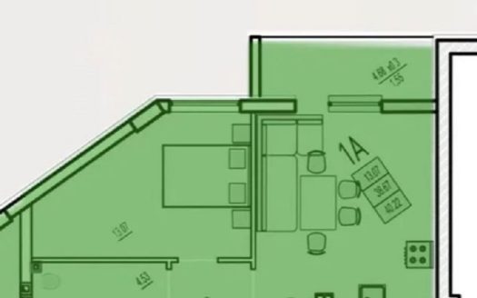 Продам квартиру 41.25 кв. м., 3/21, новый дом, жк Дерби.