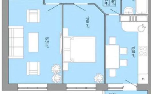 Продам квартиру 52.54 кв.м., 1/17, новый дом, жк Акварель-3.