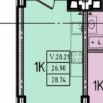 Продам квартиру - студию 28.74 кв. м., 20/26, новый дом, жк Эллада. — фото 2