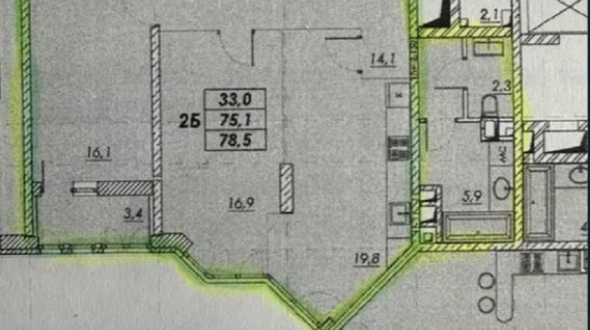 Продам квартиру 78.5 кв. м., 16/16, новый дом, жк Прохоровский квартал. — фото 2