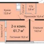 Продам квартиру 61.8 кв.м., 22/25, новый дом, жк Альтаир-3. — фото 3