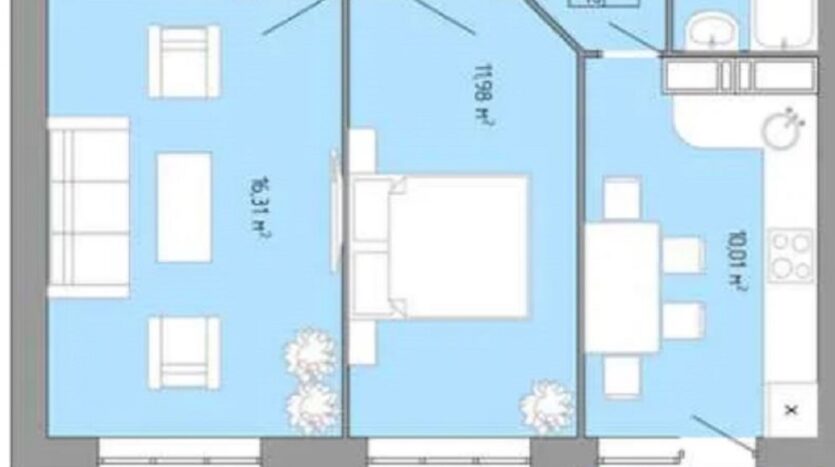 Продам квартиру 52.54 кв.м., 1/17, новый  дом, жк Акварель-3. — Головне фото