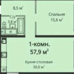Продам квартиру 57.9 кв. м., 25/25, новый дом, жк Sea View. — фото 7