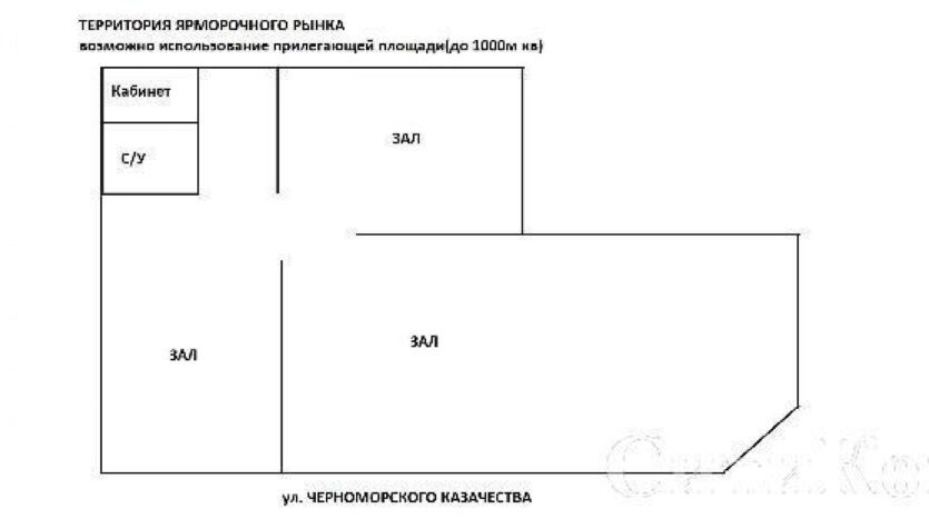 Продам одноэтажное, фасадное здание, Ярмарочная площадь/ ул. Черноморского Казачества, 158 кв.м. — фото 3